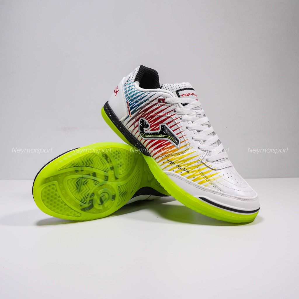 Giày đá bóng Futsal JOMA Top Flex 2576 - White/Yellow/Red TOPW2576IN