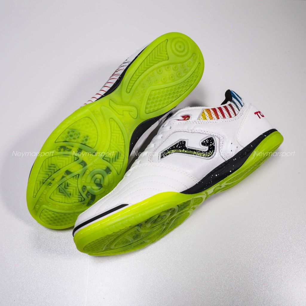 Giày đá bóng Futsal JOMA Top Flex 2576 - White/Yellow/Red TOPW2576IN