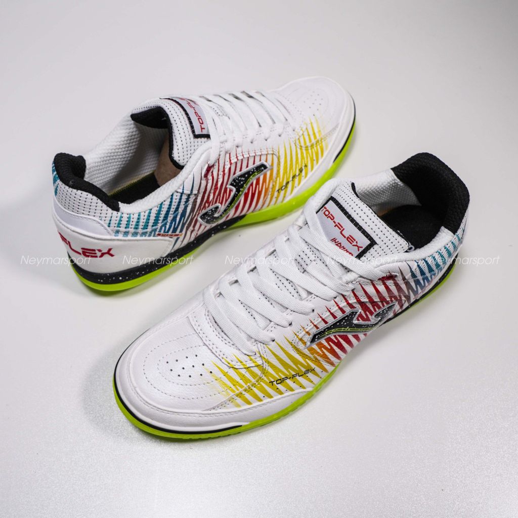 Giày đá bóng Futsal JOMA Top Flex 2576 - White/Yellow/Red TOPW2576IN