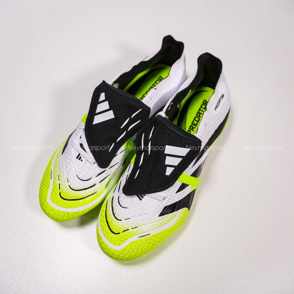 Giày đá bóng adidas Predator League Fold-over Tongue FG/AG Radiant Blaze - Footwear White/Core Black/Lucid Lemon JI1111