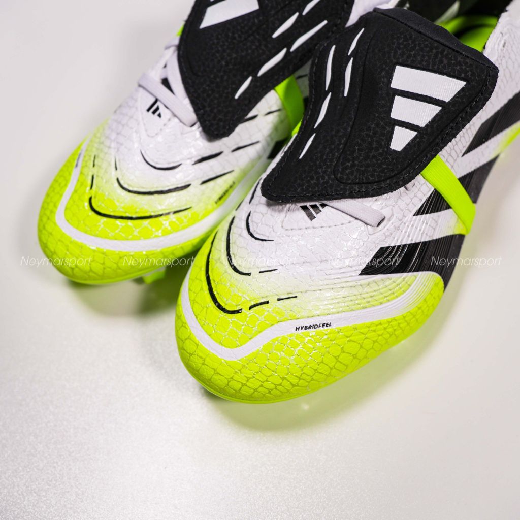 Giày đá bóng adidas Predator League Fold-over Tongue FG/AG Radiant Blaze - Footwear White/Core Black/Lucid Lemon JI1111