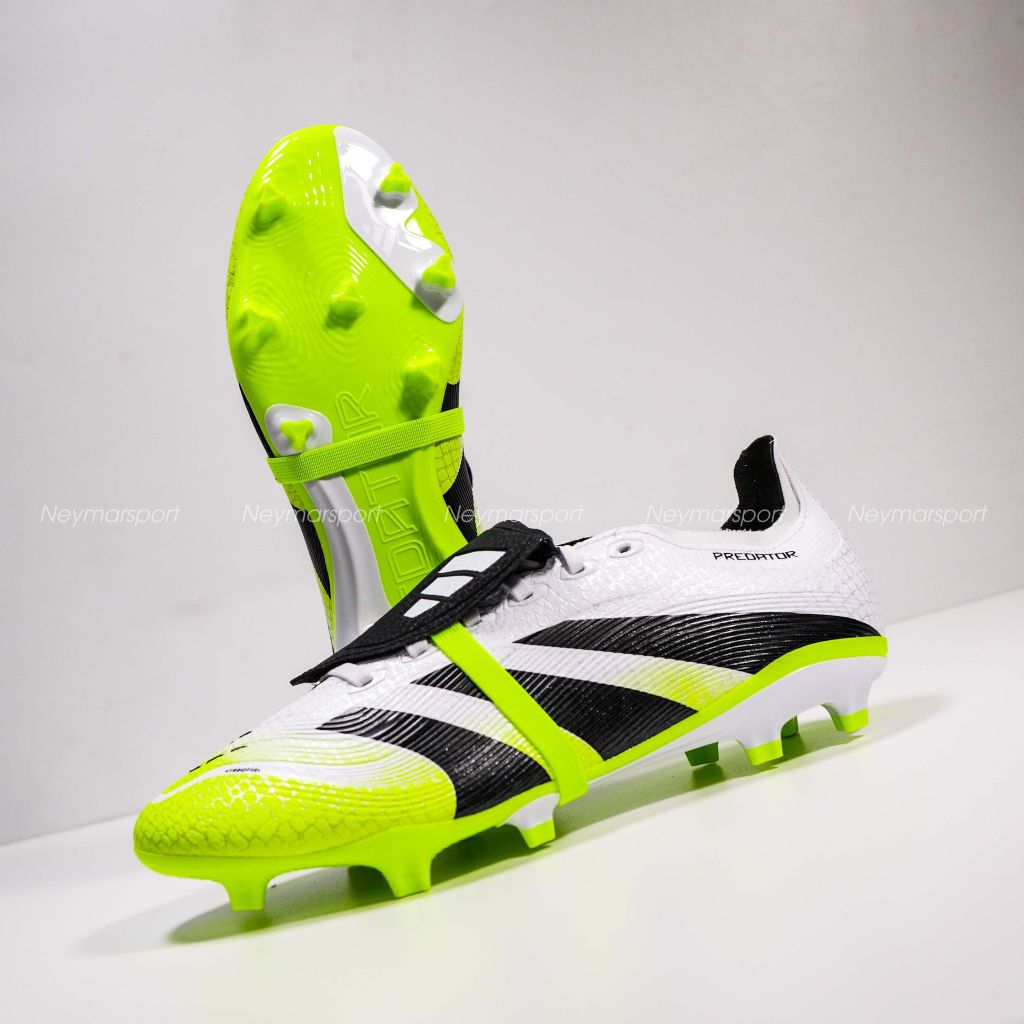 Giày đá bóng adidas Predator League Fold-over Tongue FG/AG Radiant Blaze - Footwear White/Core Black/Lucid Lemon JI1111