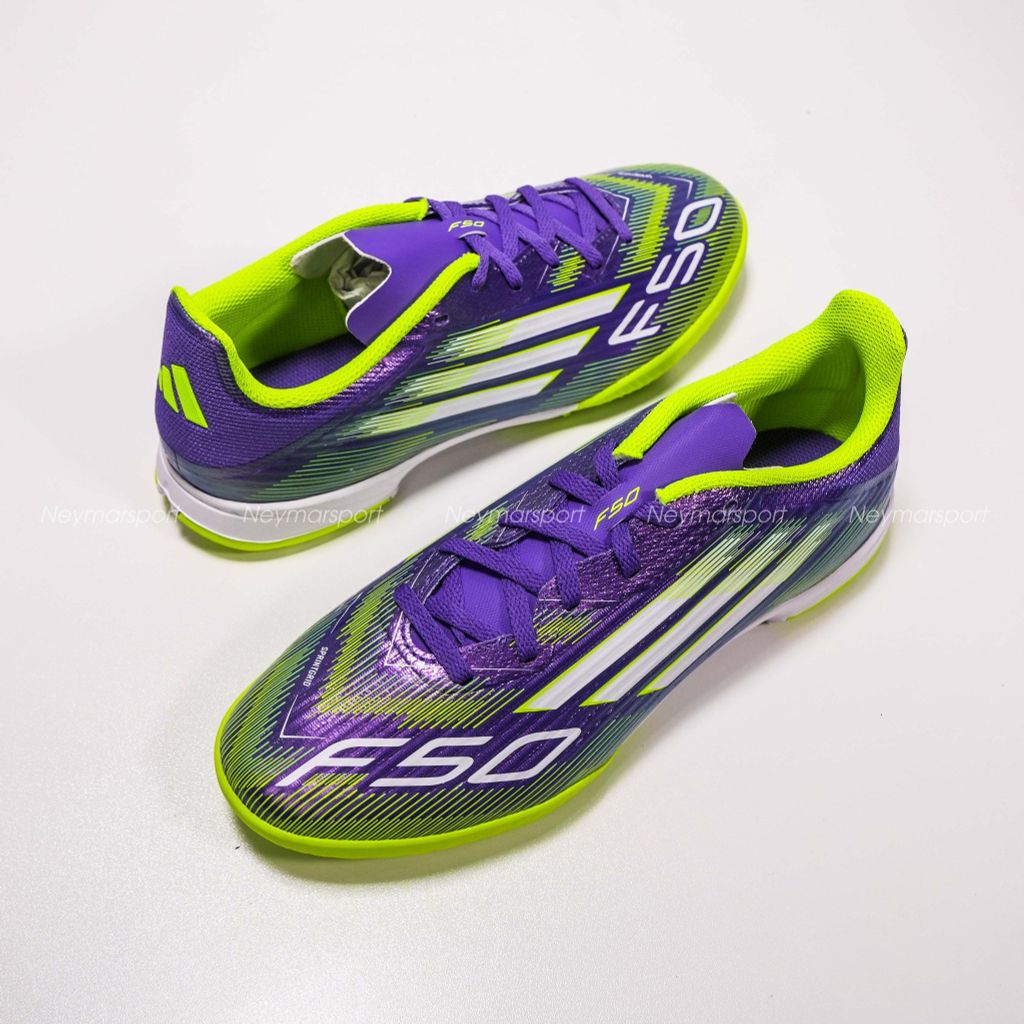 Giày đá bóng adidas F50 League TF Radiant Blaze - Purple Rush/Footwear White/Lucid Lemon Kids JI0000