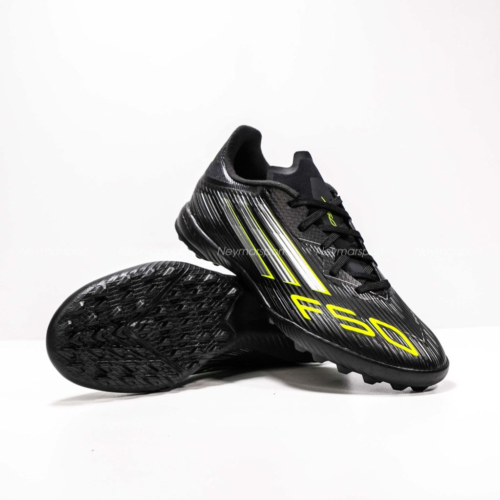Giày đá bóng Adidas F50 League TF Black Pack - Black/Neon JH7725