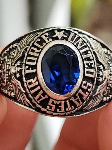  nhẫn mỹ xưa quân đội bạc xưa Airforce 