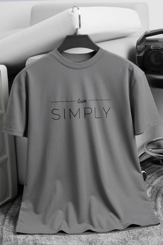 ÁO THUN CỔ TRÒN SIMPLY XÁM - VH003900