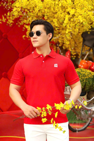 ÁO THUN POLO ĐỎ IN LOGO - VH003933
