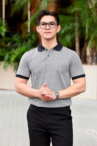 ÁO THUN POLO DỆT XÁM NHAT- VH003887