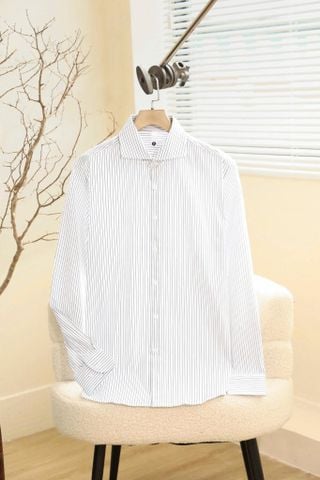 ÁO SƠ MI NAM TAY DÀI SỌC DỌC TRẮNG - JCF002001