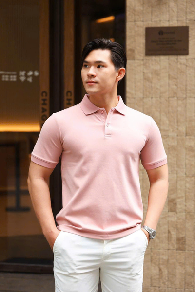 ÁO THUN POLO RAYON TRƠN HỒNG VH003842
