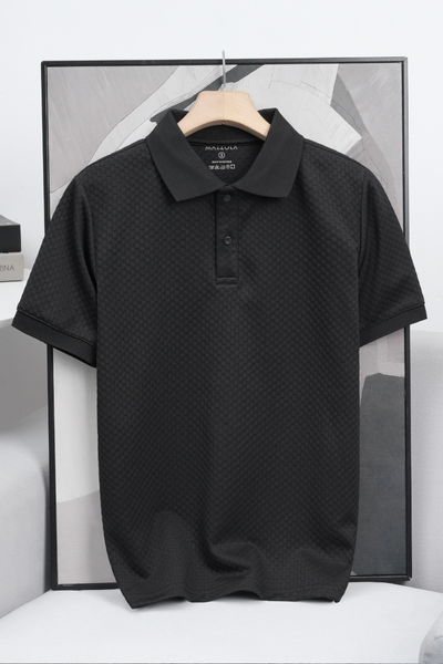 ÁO THUN POLO DỆT ĐEN - VH003721