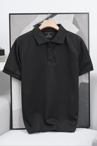 ÁO THUN POLO DỆT ĐEN - VH003721