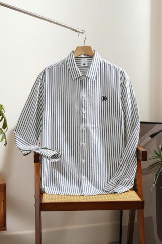 ÁO SƠ MI NAM TAY DÀI TRẮNG SỌC XANH - T003733