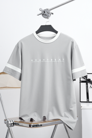 ÁO THUN CỔ TRÒN XÁM HEARTBEAT - VH003882