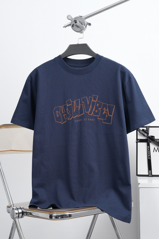 ÁO THUN CỔ TRÒN XANH ĐEN CHILL VIBES - VH003896