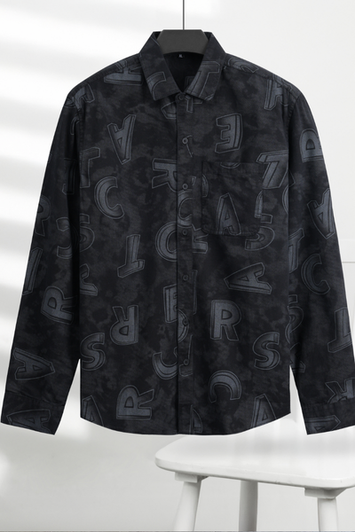 ÁO SƠ MI NAM TAY DÀI HỌA TIẾT ĐEN- T003550