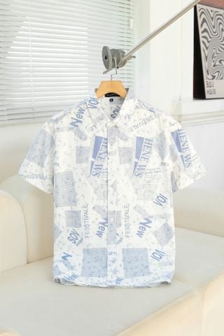 ÁO SƠ MI NAM TAY NGẮN HỌA TIẾT- T003726