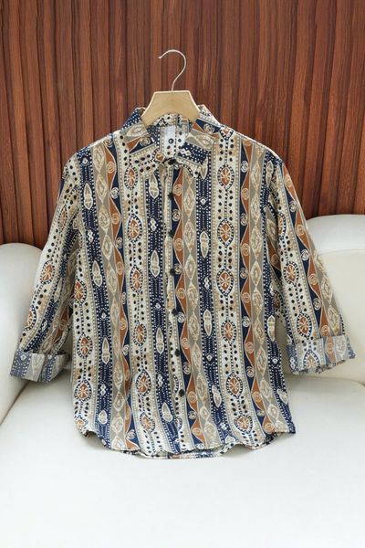 ÁO SƠ MI NAM TAY DÀI HỌA TIẾT - JC002004