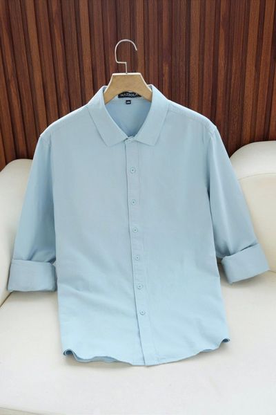 ÁO SƠ MI NAM TAY DÀI MÀU XANH - T003718