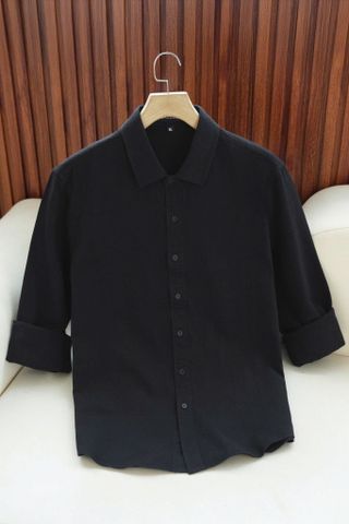 ÁO SƠ MI NAM TAY DÀI MÀU ĐEN - T003718