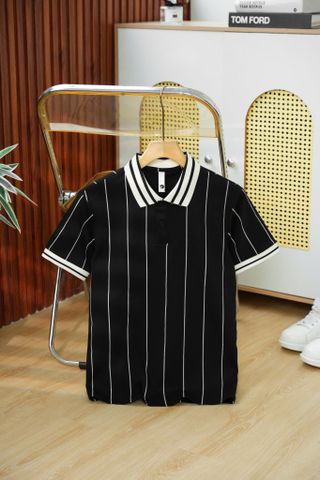 ÁO THUN POLO KẺ SỌC ĐEN - P004313