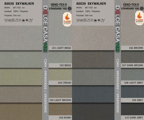 80039 vải giảm sáng SKYWALKER 10 màu copyright 2020