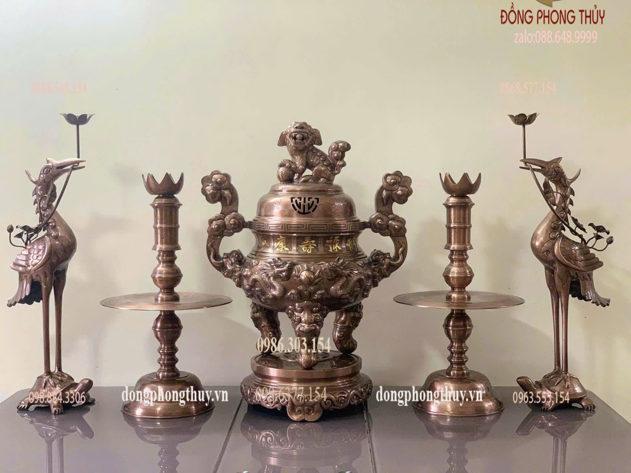 Bộ ngũ sự đồng đỏ 60cm