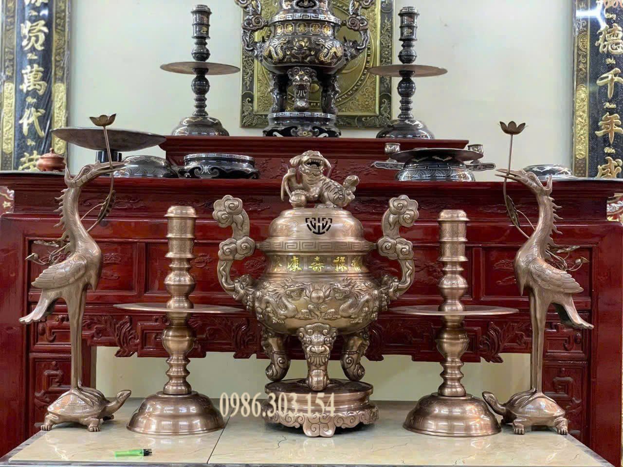 Bộ ngũ sự đồng đỏ 60cm