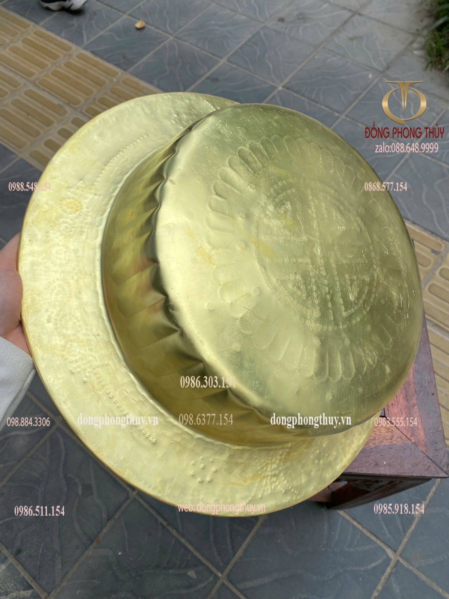 Chậu đồng vàng 42cm