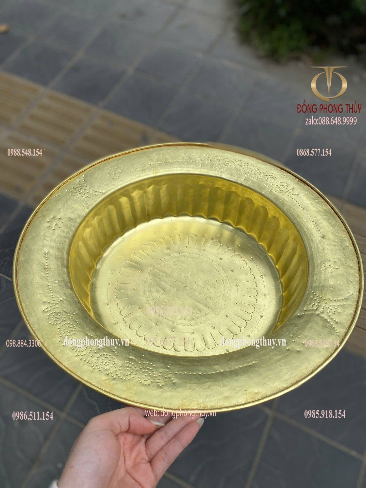 Chậu đồng vàng 42cm