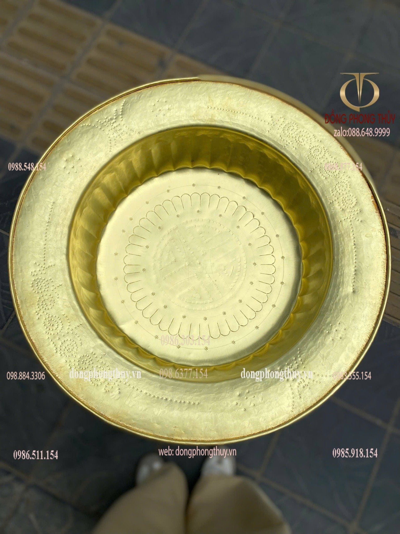 Chậu đồng vàng 42cm
