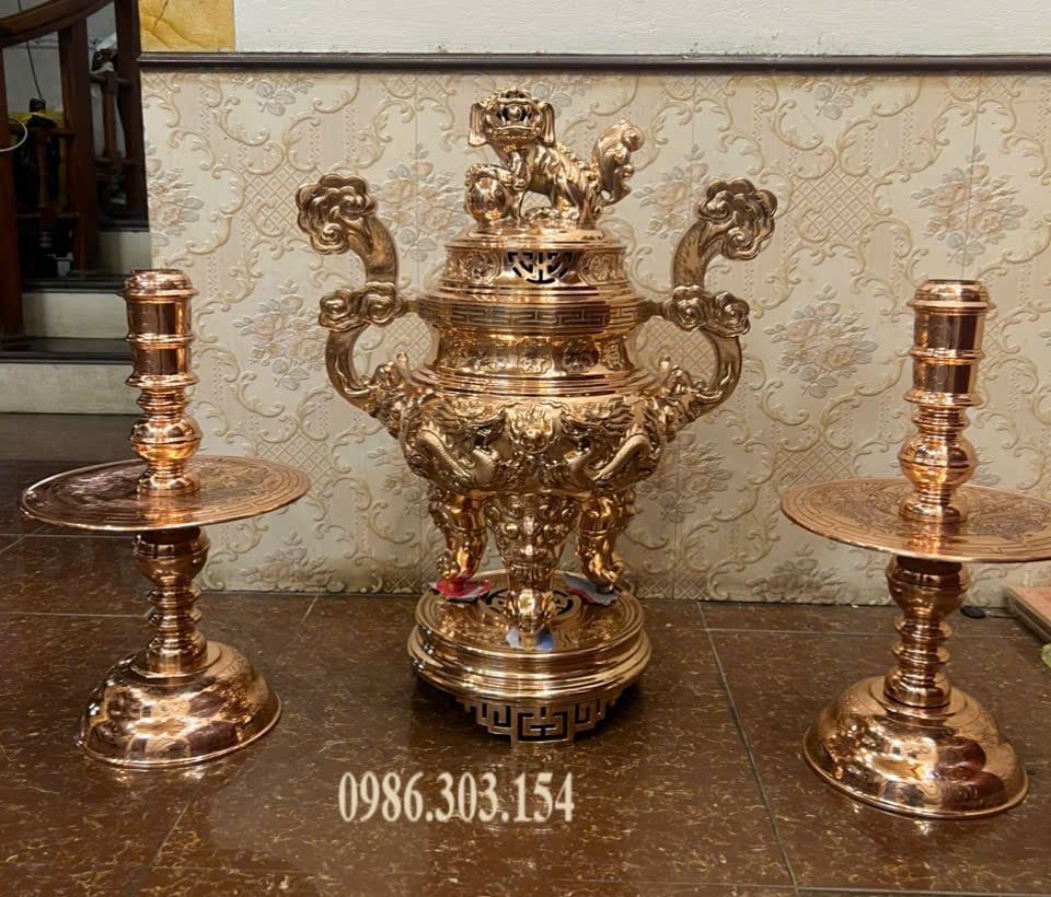 Bộ đỉnh đồng đỏ 70cm 62kg