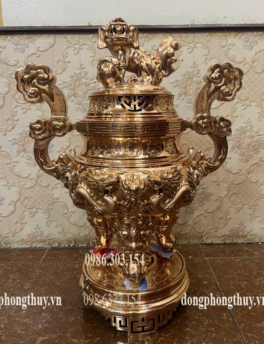 Bộ đỉnh đồng đỏ 70cm 62kg