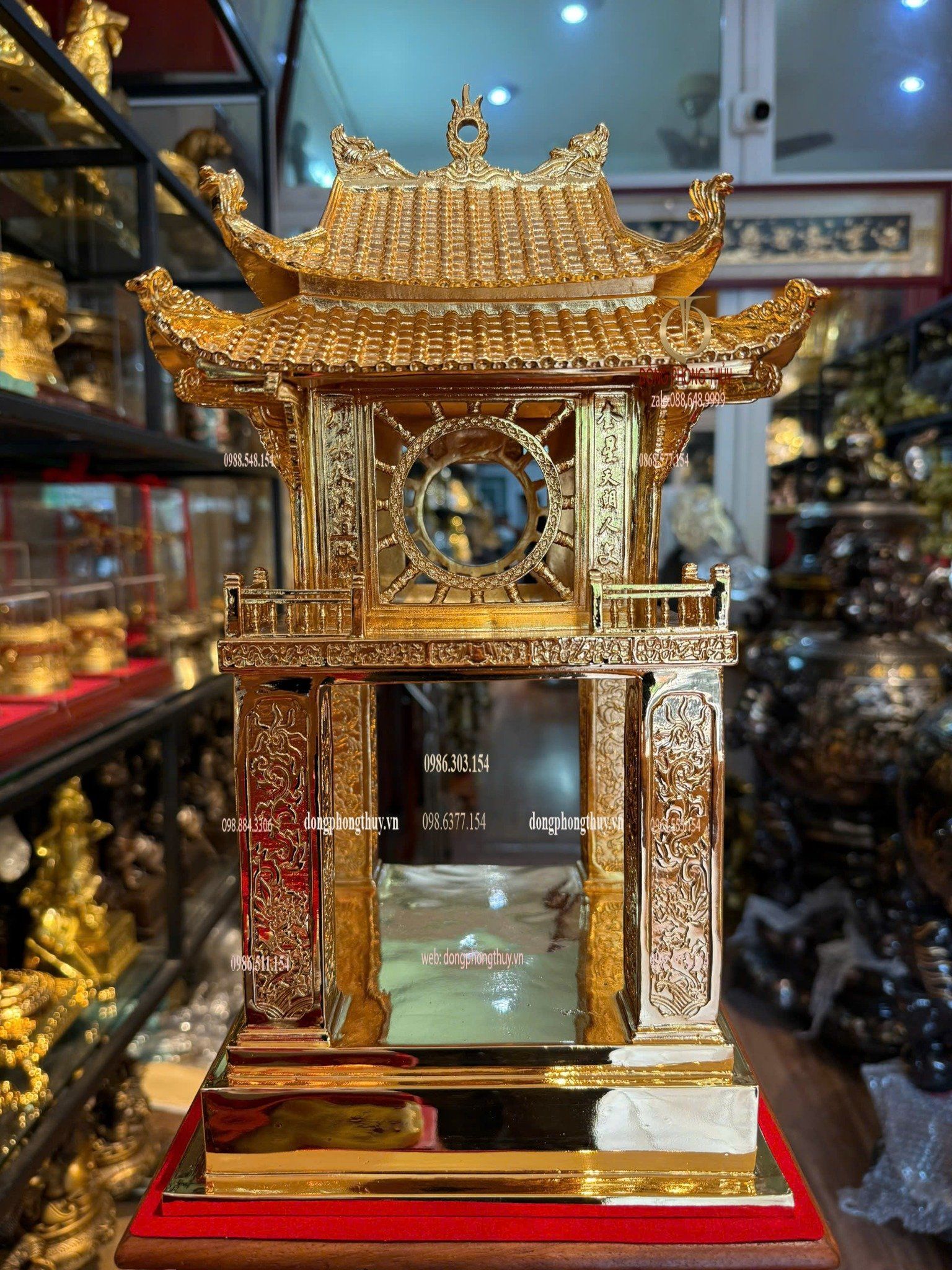 Khuê văn các mạ vàng 24k bằng đồng