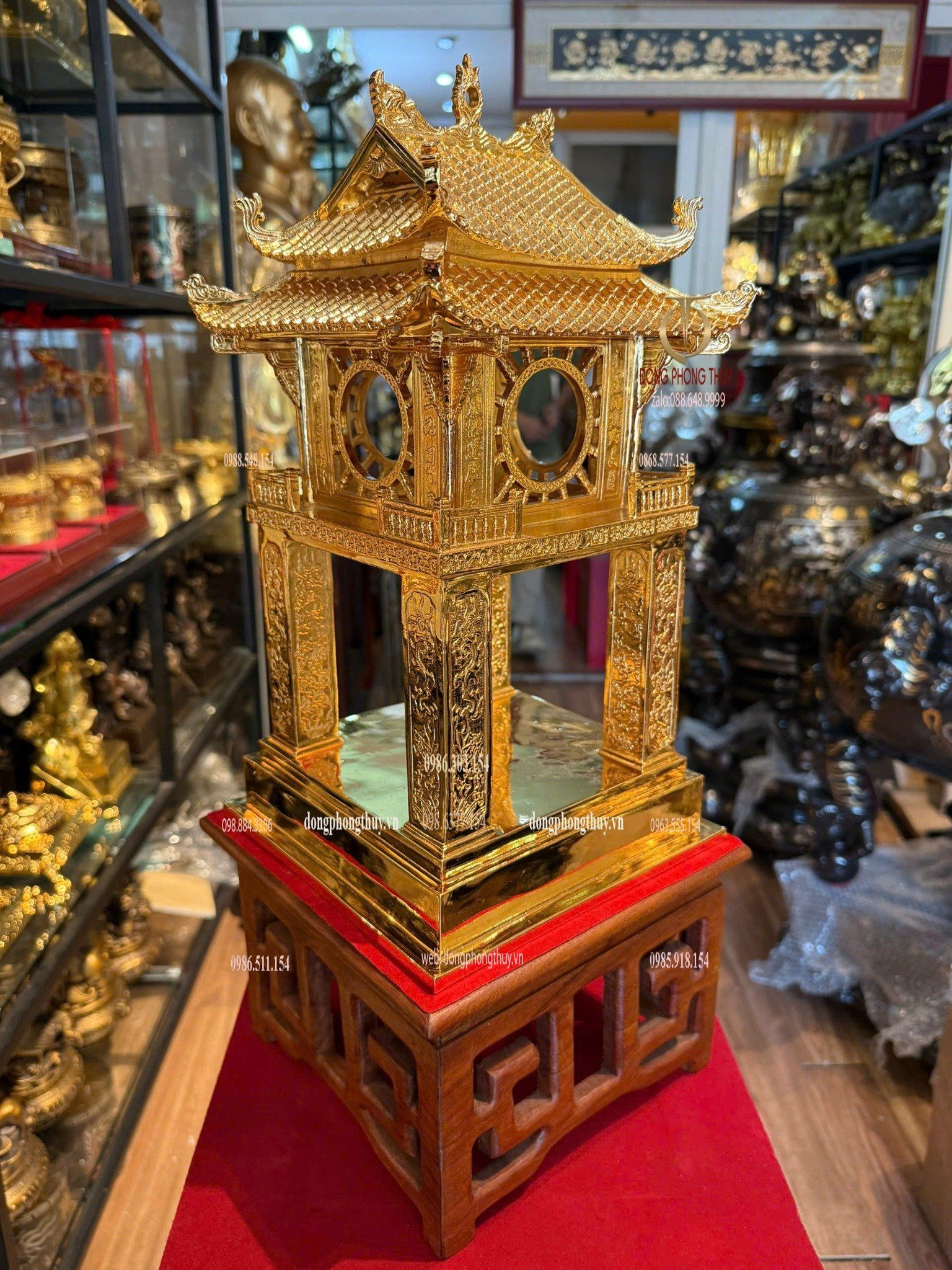Khuê văn các mạ vàng 24k bằng đồng