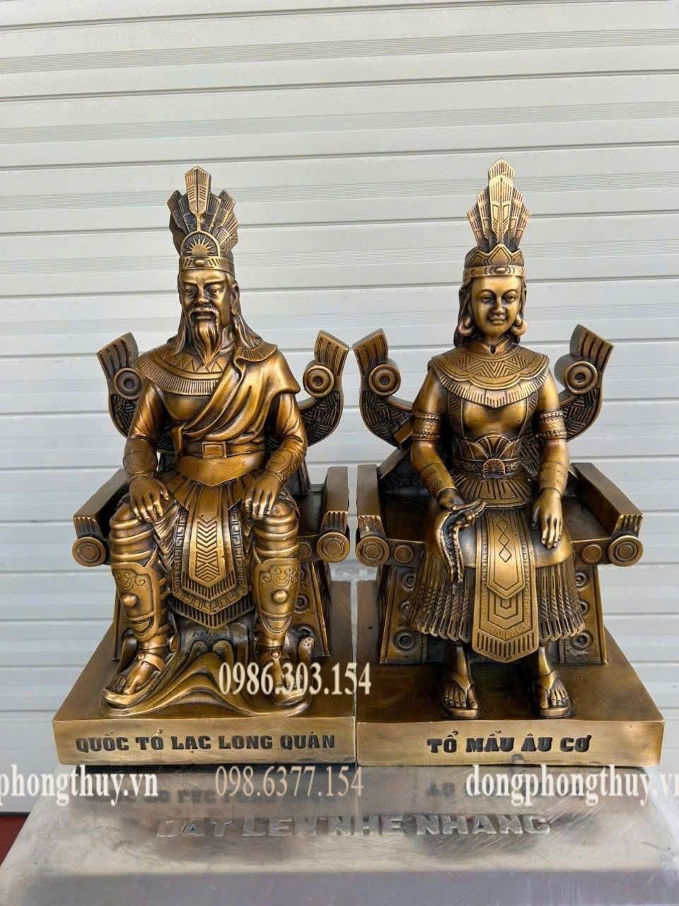 Tượng Lạc Long Quân- Âu Cơ bằng đồng