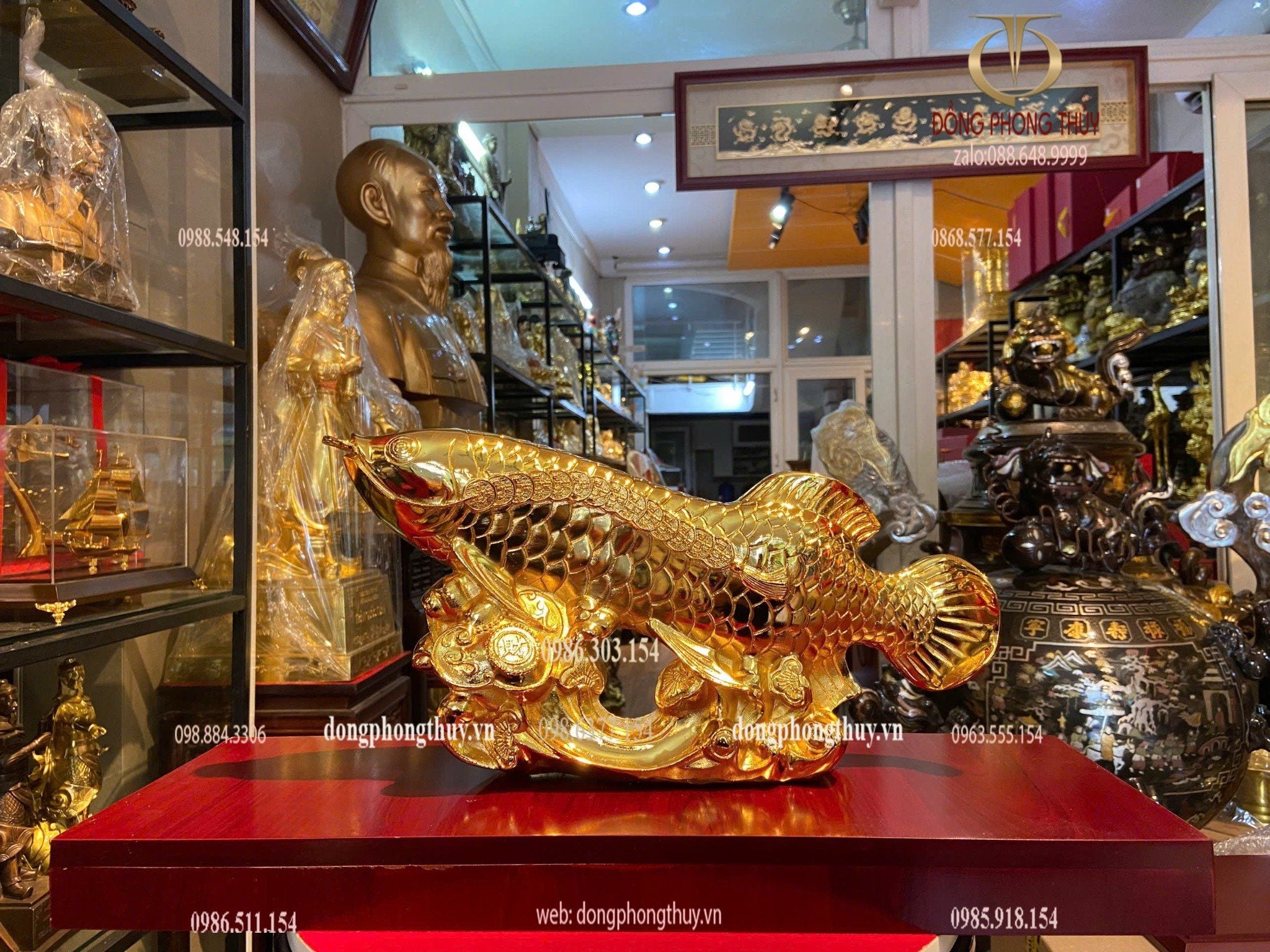 Cá rồng mạ vàng 24k