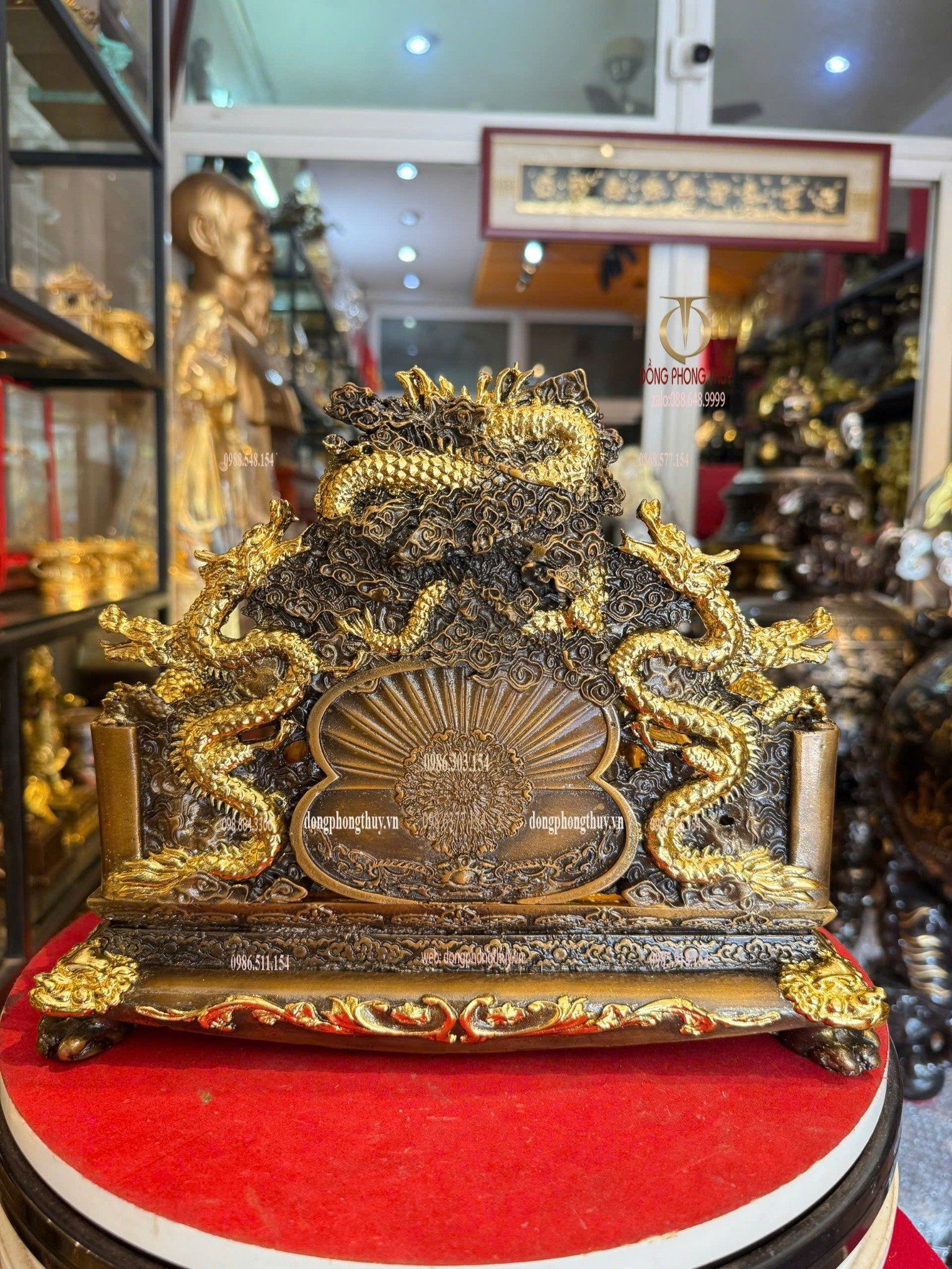 Tượng di lặc bằng đồng dát vàng điểm