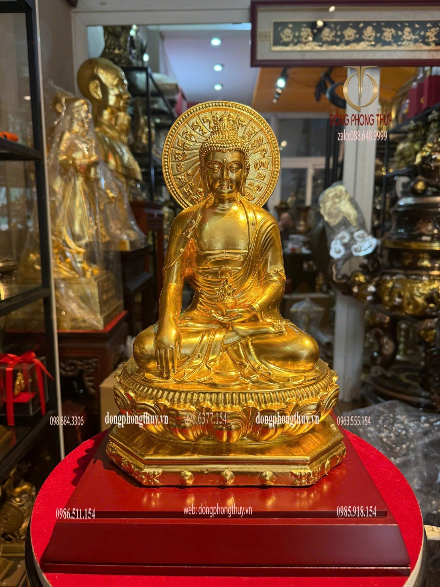 Tượng dược sư bằng đồng dát vàng 24k