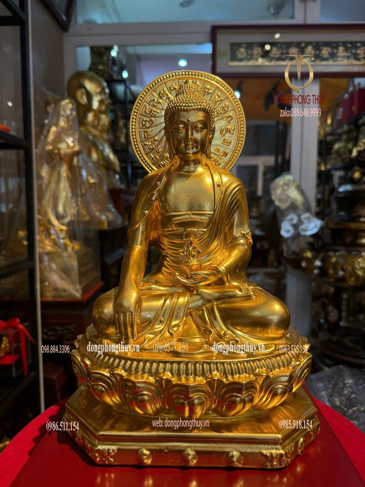 Tượng dược sư bằng đồng dát vàng 24k