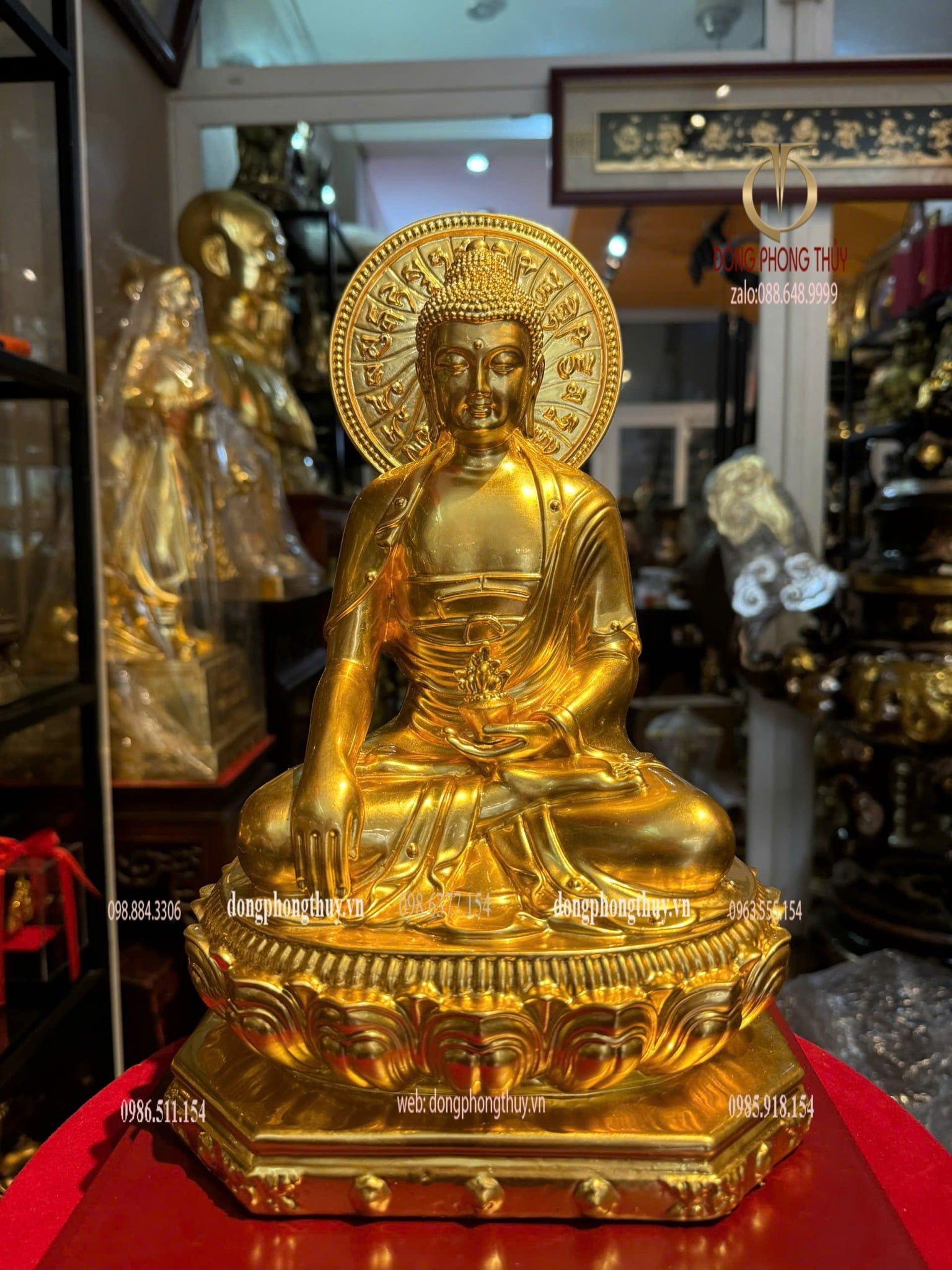 Tượng dược sư bằng đồng dát vàng 24k