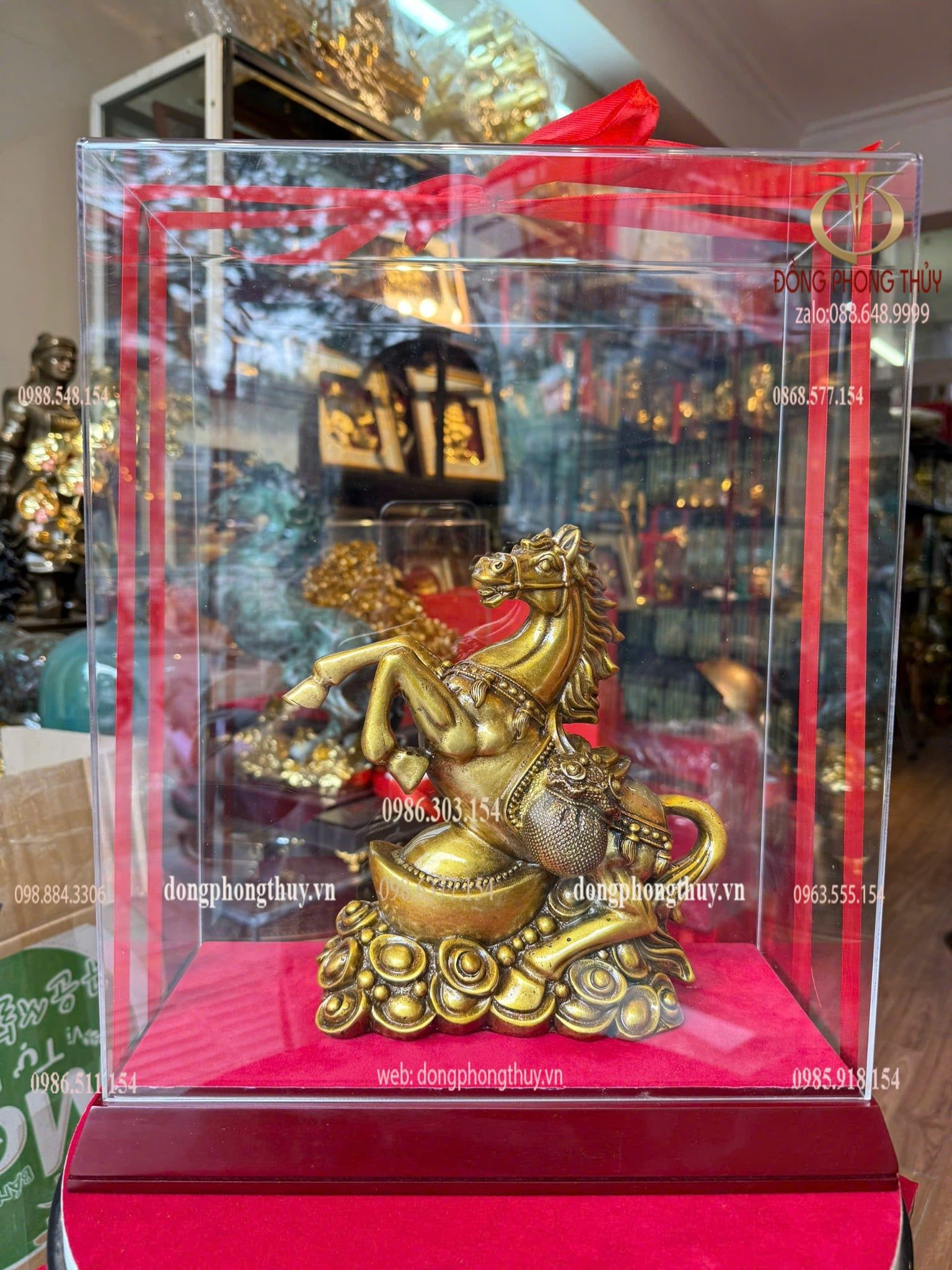 Tượng ngựa bằng đồng Cao 22 ngang 20 sâu 8 nặng 3kg