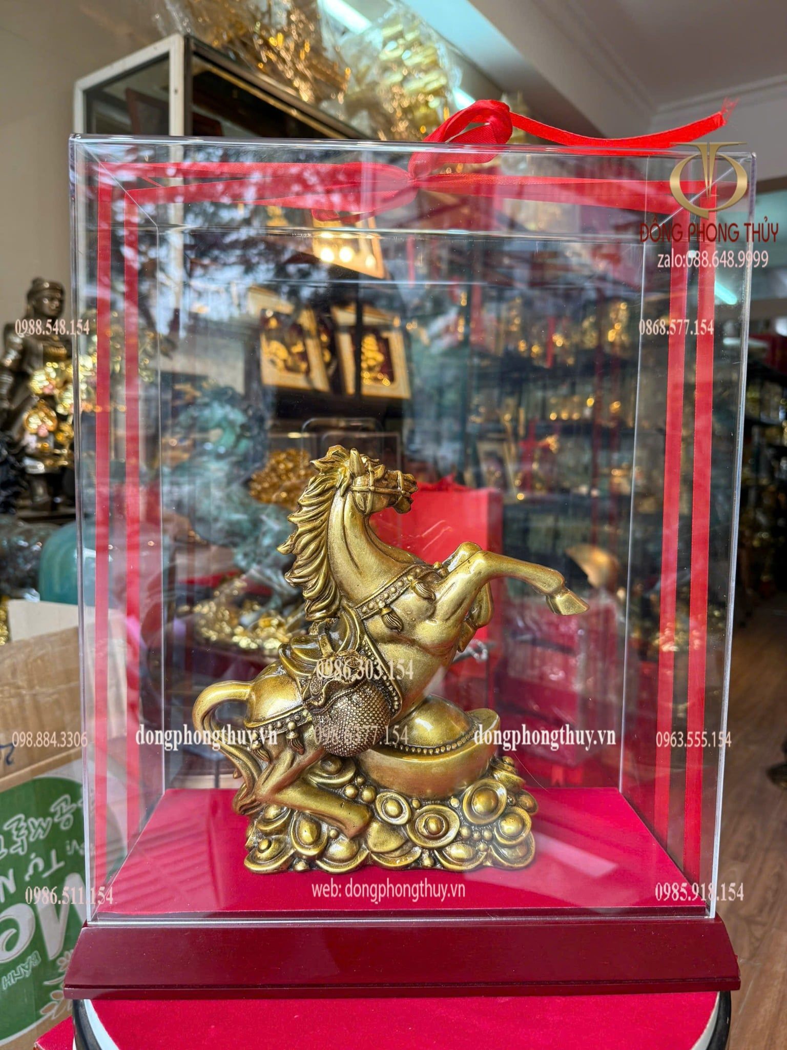 Tượng ngựa bằng đồng Cao 22 ngang 20 sâu 8 nặng 3kg