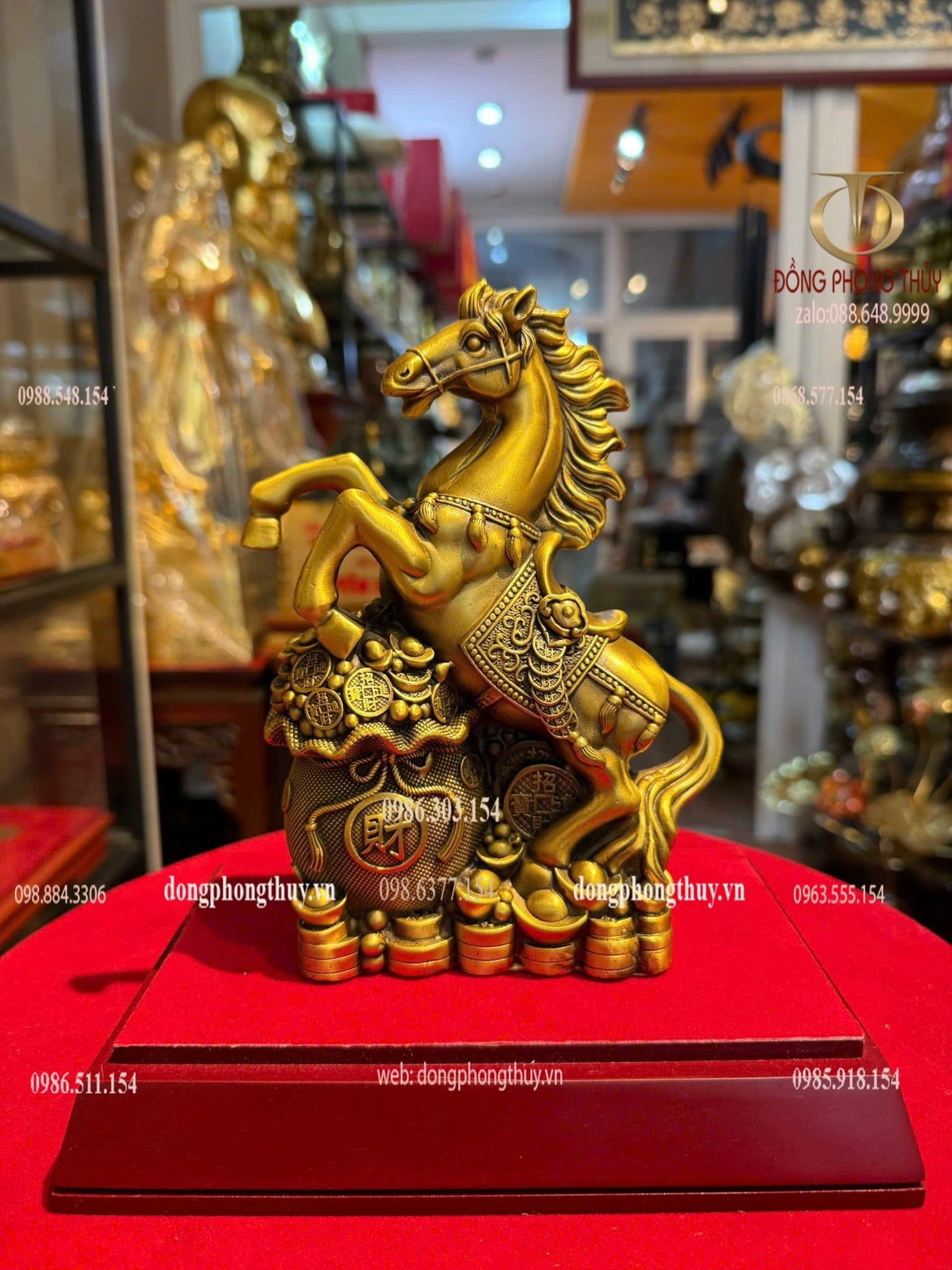 Tượng ngựa bằng đồng cao 18 ngang 11 sâu 6,7 nặng 1kg