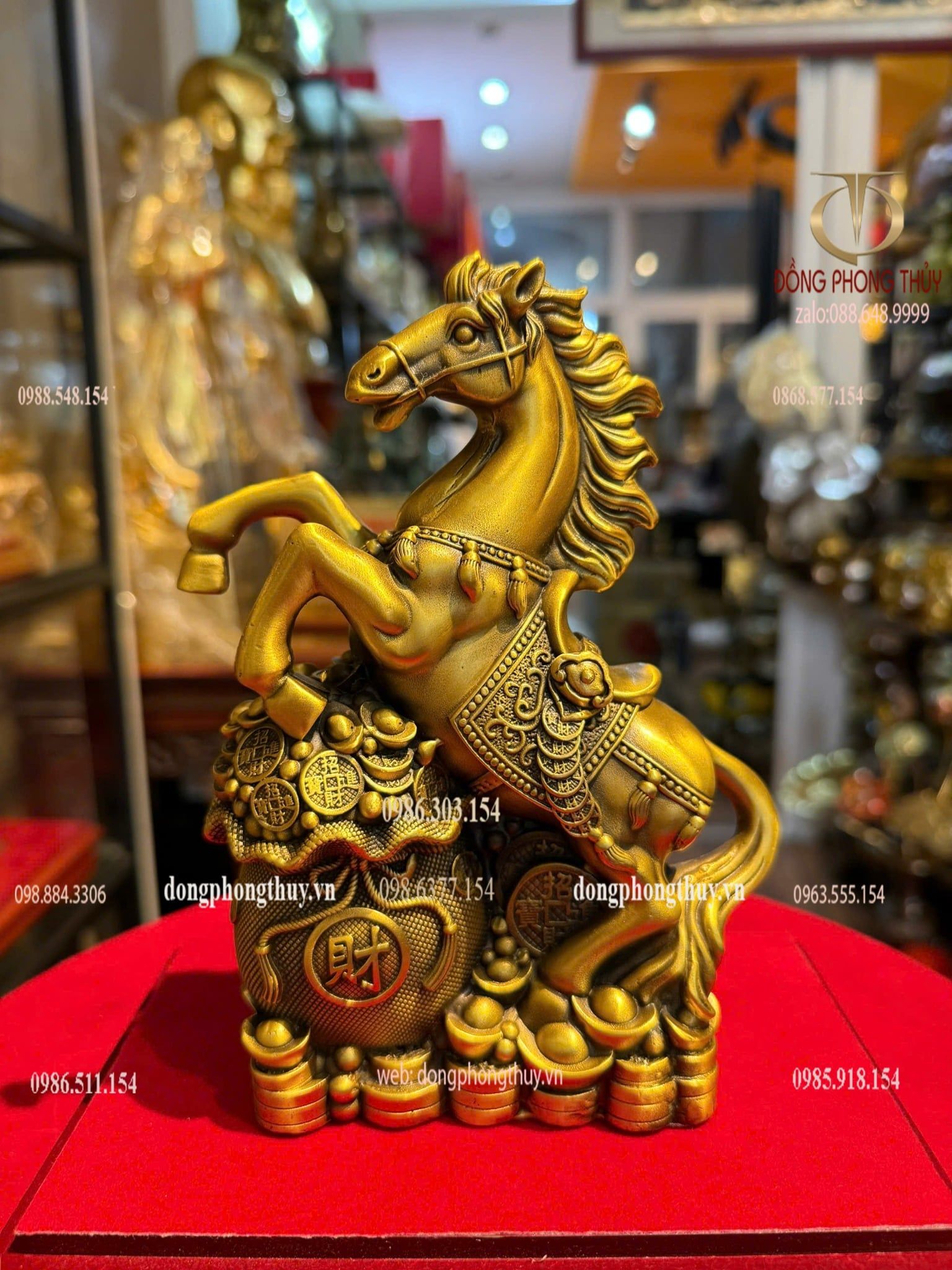 Tượng ngựa bằng đồng cao 18 ngang 11 sâu 6,7 nặng 1kg