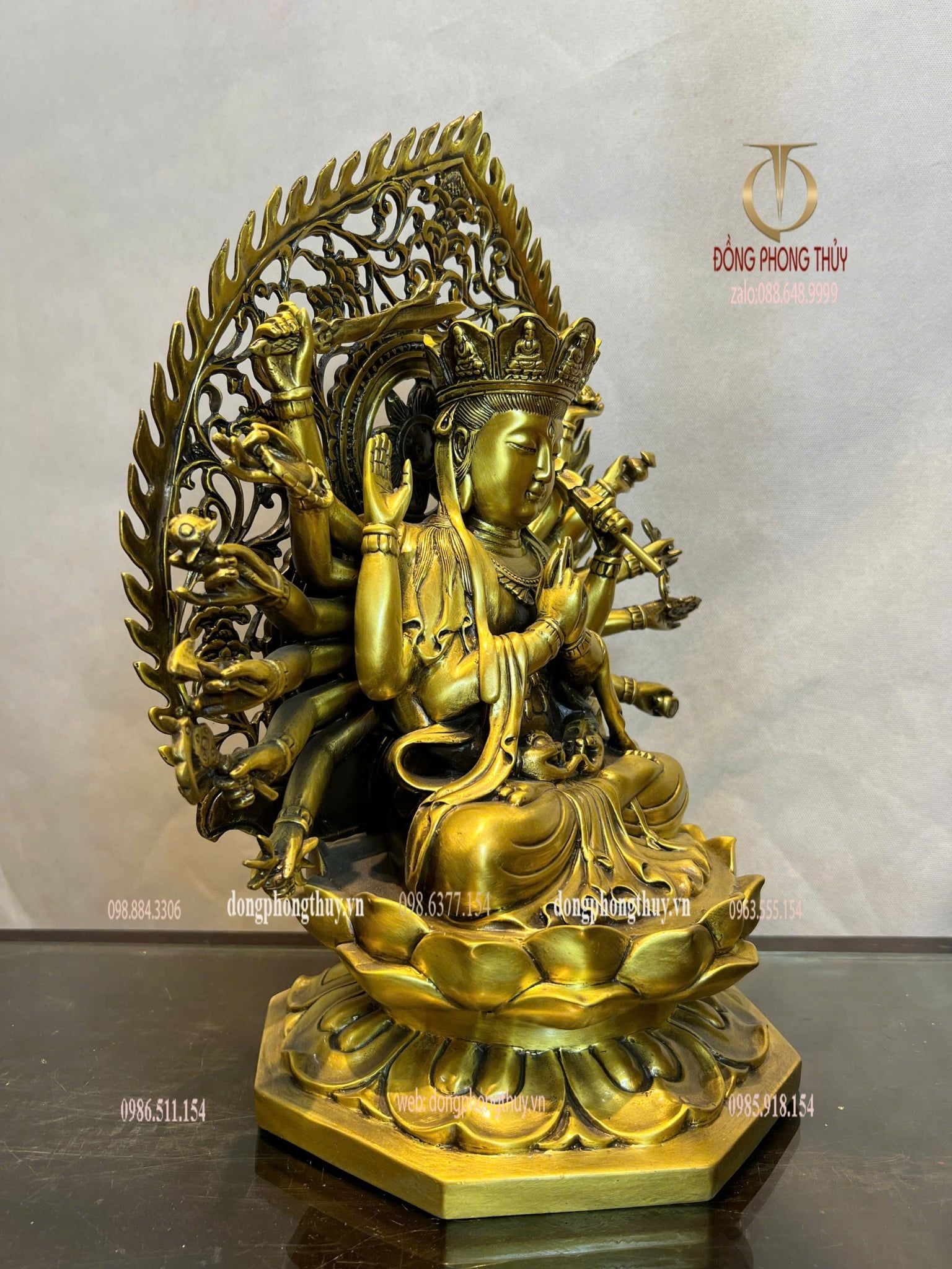 Tượng phật chuẩn đề cao 40cm bằng đồng