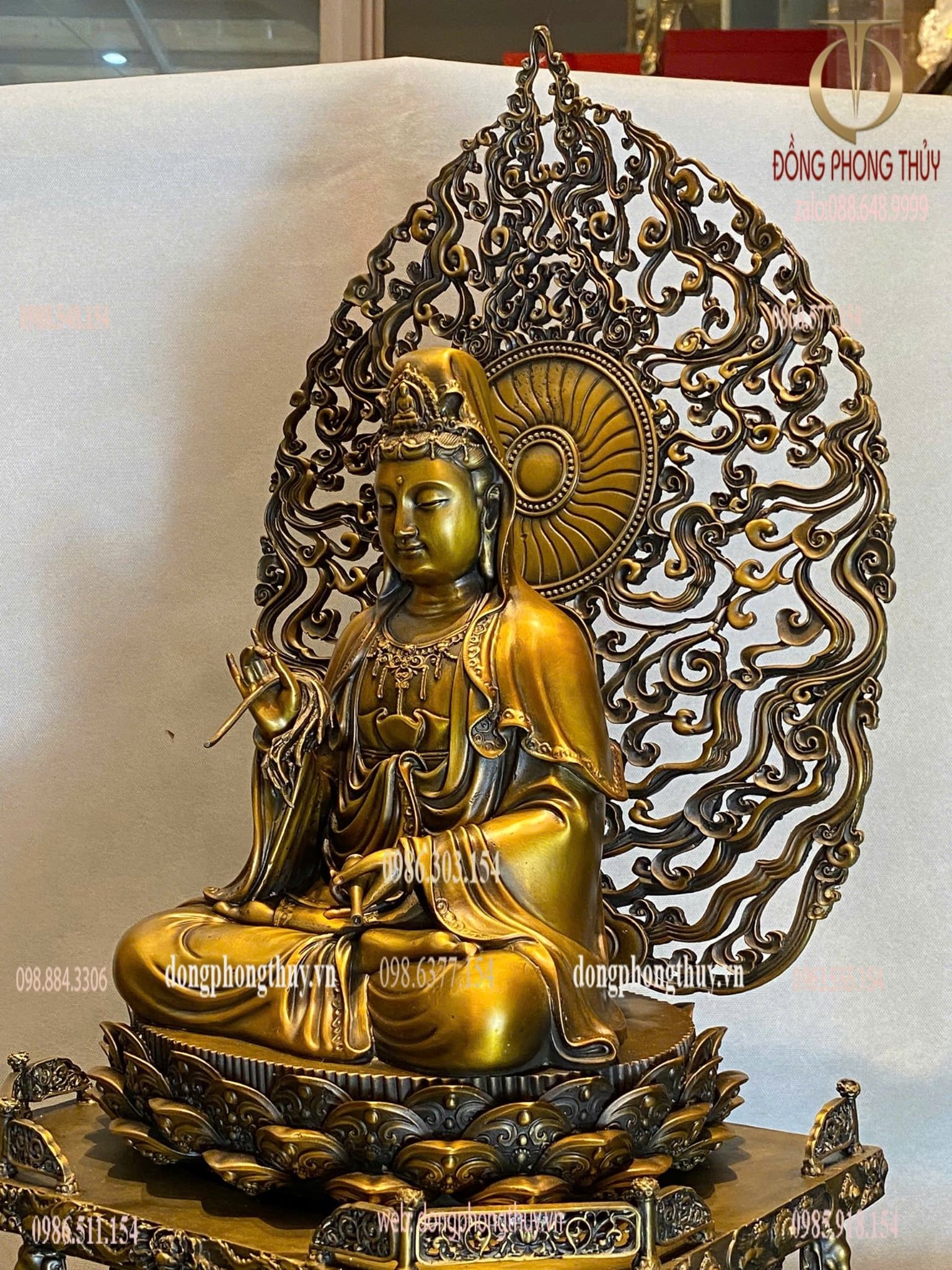 Tượng phật Quan Âm bồ tát cao 62cm nặng 20kg bằng đồng