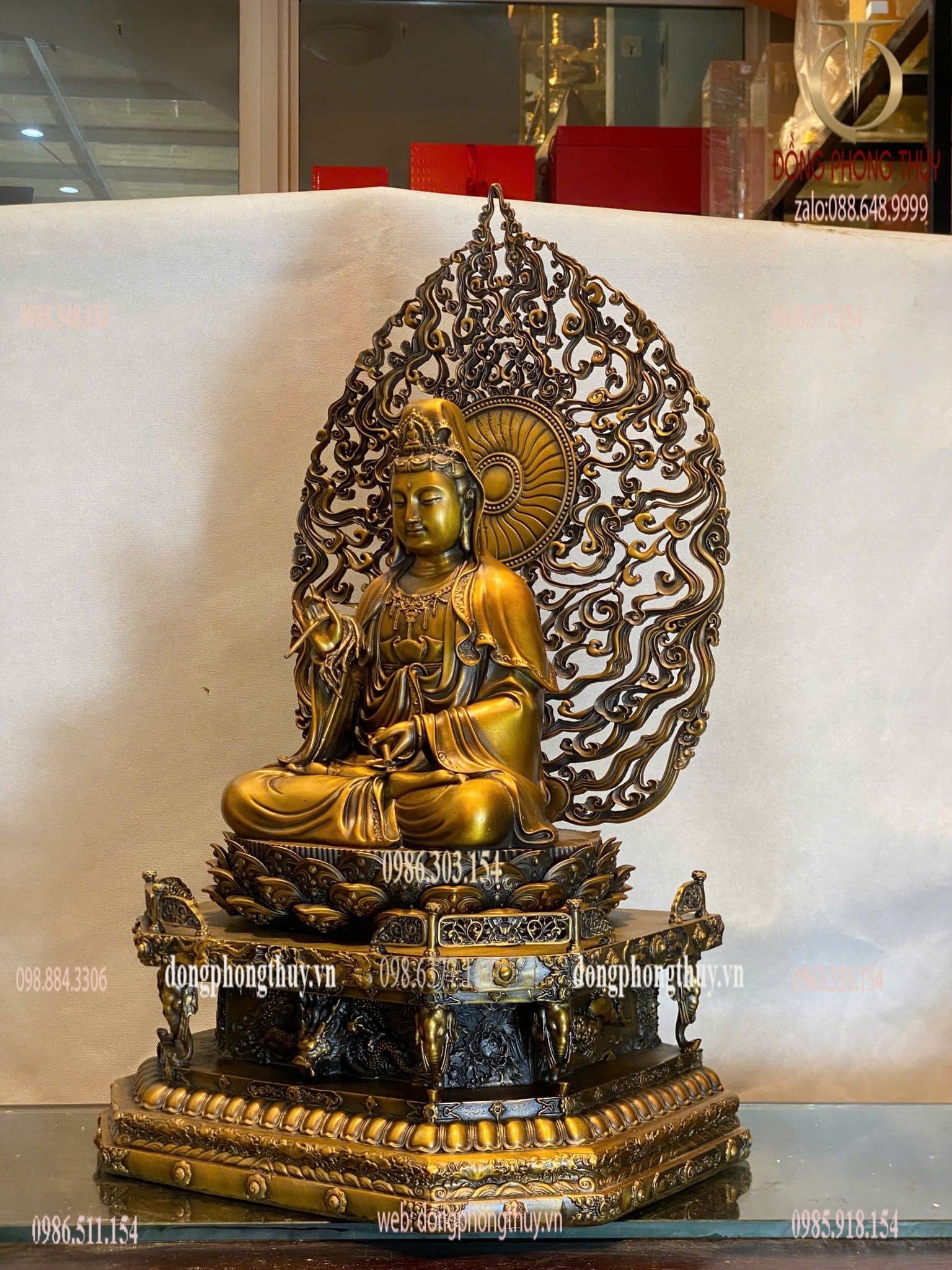Tượng phật Quan Âm bồ tát cao 62cm nặng 20kg bằng đồng