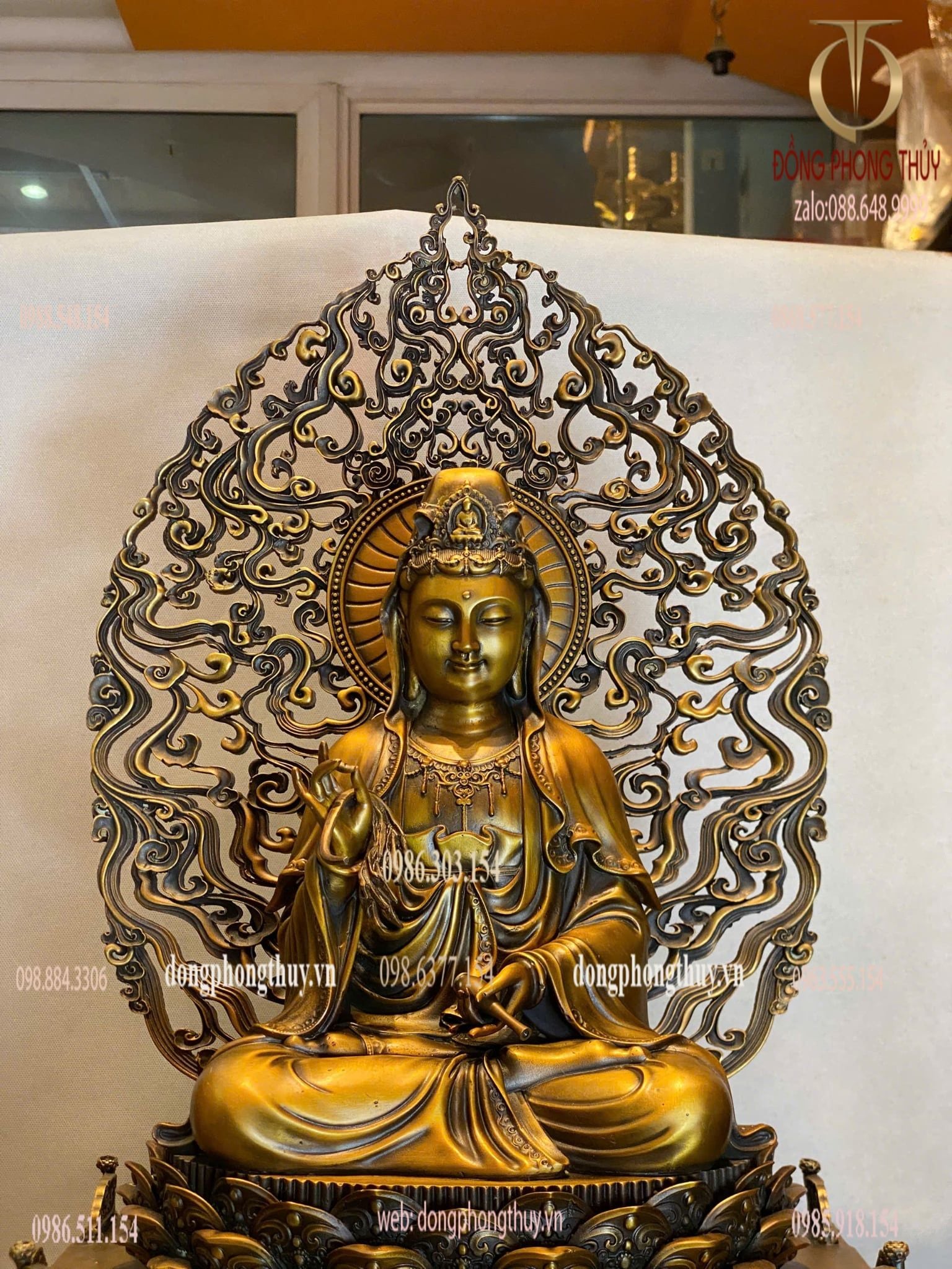 Tượng phật Quan Âm bồ tát cao 62cm nặng 20kg bằng đồng