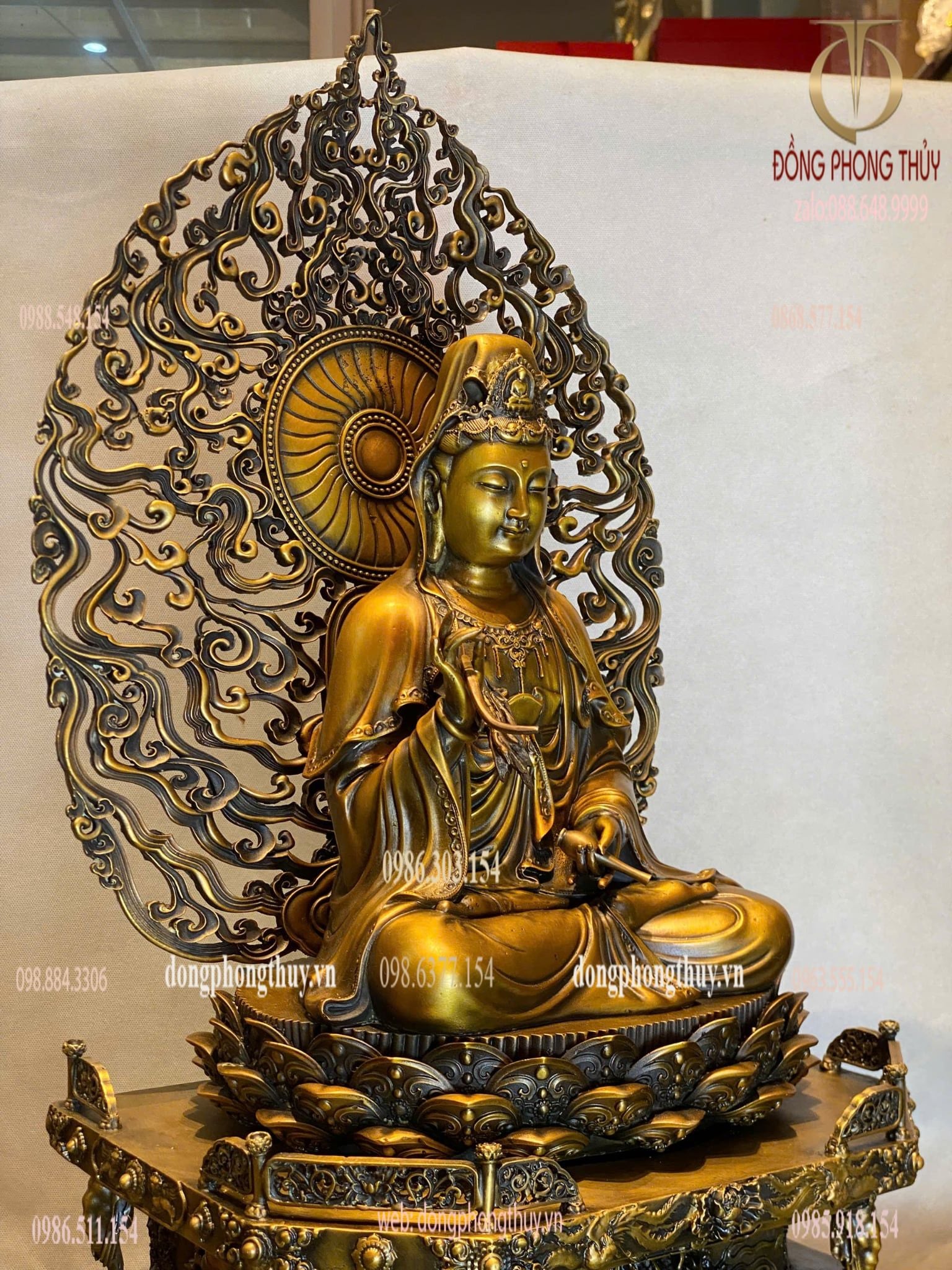 Tượng phật Quan Âm bồ tát cao 62cm nặng 20kg bằng đồng